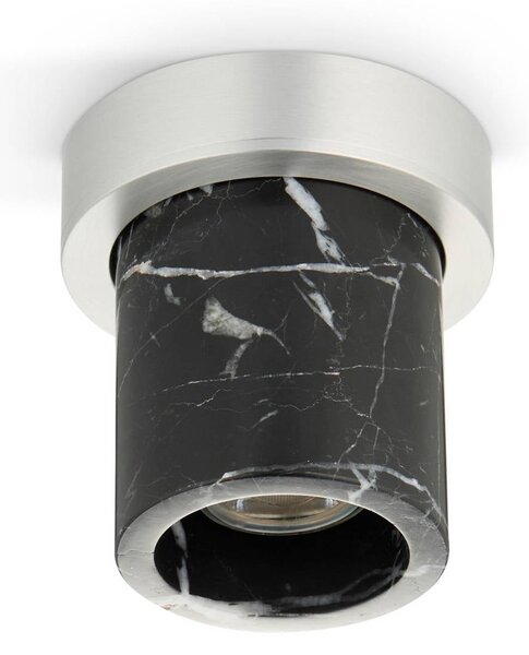 DESIGN BY US Lampa sufitowa Miss Marble, możliwość ściemniania, aluminiowy / szary / cynkowy, łazienka, kamień, design
