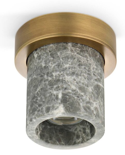 DESIGN BY US Lampa sufitowa Miss Marble, możliwość ściemniania, aluminiowy / szary / cynkowy, łazienka, kamień, design