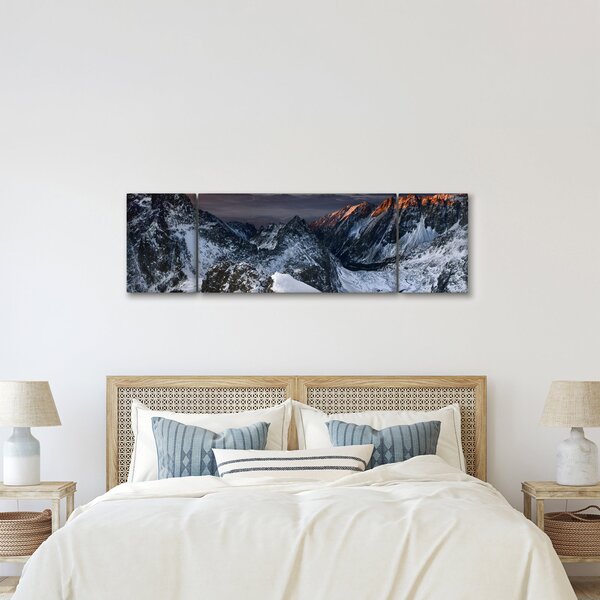 Obraz - Wschód słońca w górach (170x50 cm)