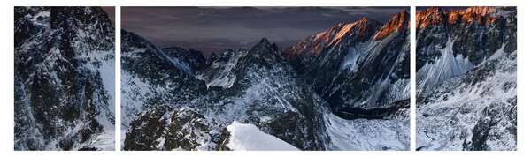 Obraz - Wschód słońca w górach (170x50 cm)