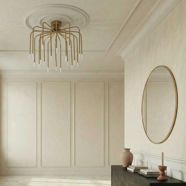 Lampa sufitowa Ariadne Lucande, możliwość ściemniania, mosiężny / złoty, salon / jadalnia, metal, nowoczesny