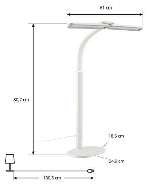 Lampa stołowa Fynnon Arcchio, możliwość ściemniania, biały / opal, biuro, metal, nowoczesny