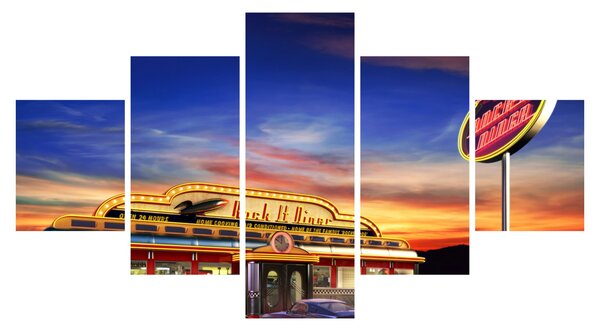 Obraz - Bar wieczorny (125x70 cm)
