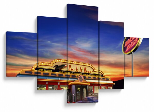 Obraz - Bar wieczorny (125x70 cm)
