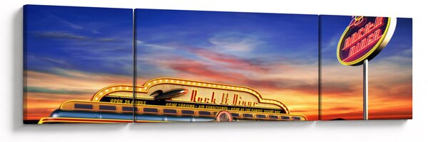 Obraz - Bar wieczorny (170x50 cm)