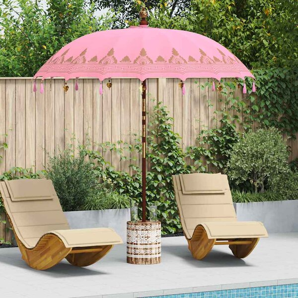 Baliński Parasol z Bazą Różowy 215 x 215 x 260 cm