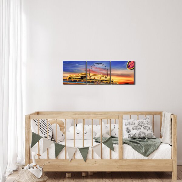 Obraz - Bar wieczorny (z zegarem) (90x30 cm)