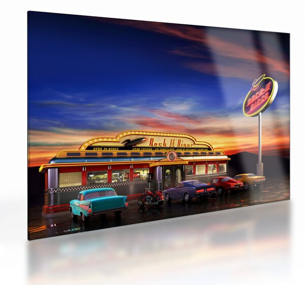Obraz na szkle - Bar wieczorny (70x50 cm)