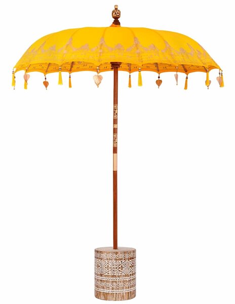 Baliński Parasol z Bazą Żółty 185 x 185 x 260 cm