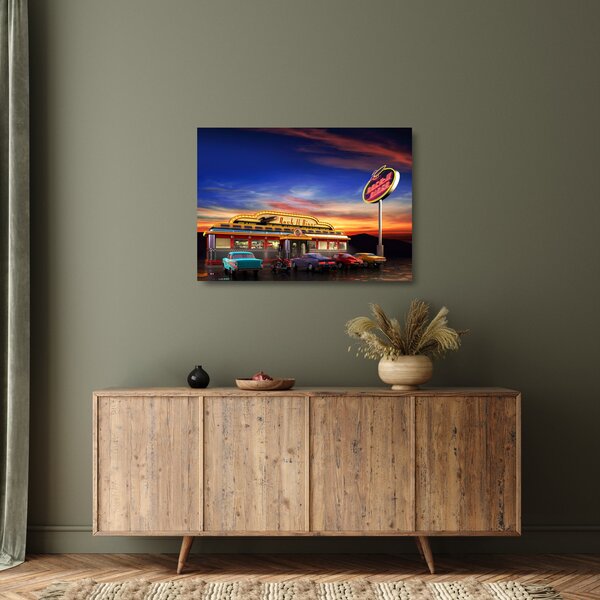 Obraz na szkle - Bar wieczorny (70x50 cm)