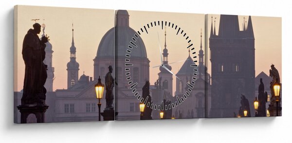 Obraz - Most Karola (z zegarem) (90x30 cm)