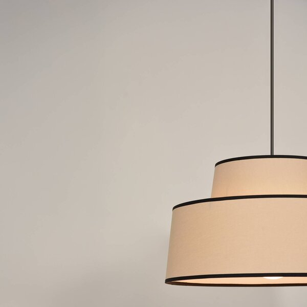 COREP Lampa wisząca Mallorca, możliwość ściemniania, aluminiowy / szary / cynkowy, salon / jadalnia, tkanina / materiał / jedwab