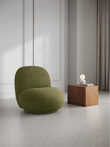 Zielony fotel z materiału bouclé Chuck – Micadoni Home