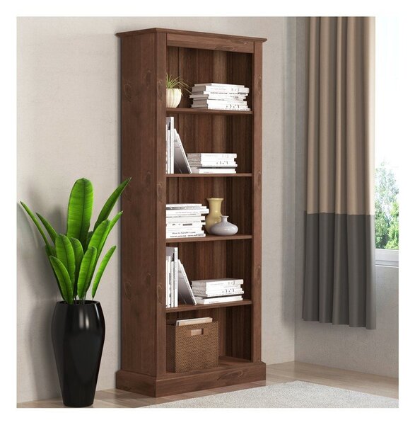 Brązowy regał z litego drewna sosnowego 181x31 cm Mille – Støraa