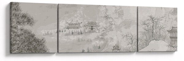 Obraz - Chiński krajobraz (170x50 cm)