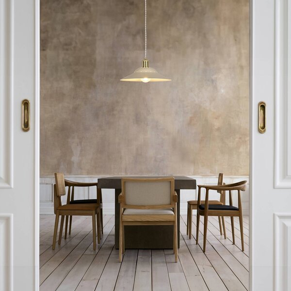 COREP Lampa wisząca Louise, możliwość ściemniania, kremowy / amber, salon / jadalnia, metal