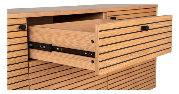 Niska komoda w dekorze dębu w naturalnym kolorze 150x74 cm Kyoto – House Nordic