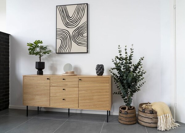 Niska komoda w dekorze dębu w naturalnym kolorze 150x74 cm Kyoto – House Nordic