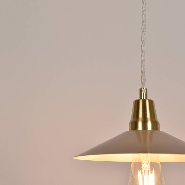 COREP Lampa wisząca Claudette, możliwość ściemniania, kremowy / amber, salon / jadalnia, metal, vintage