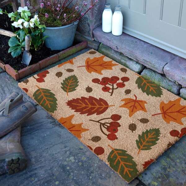 Wycieraczka z włókna kokosowego 40x60 cm Autumn Leaves – Artsy Doormats