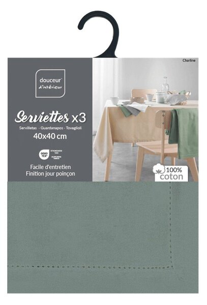 Tekstylne serwetki zestaw 3 szt. 40x40 cm Charline – douceur d'intérieur