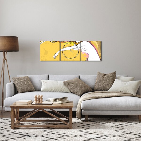 Obraz - Dziewczyna (z zegarem) (90x30 cm)