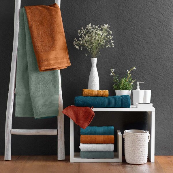 Ceglasty bawełniany ręcznik frotte 50x90 cm Tendresse – douceur d'intérieur