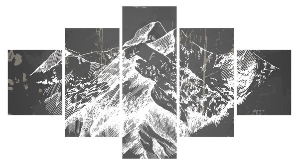 Obraz - Ilustracja gór (125x70 cm)