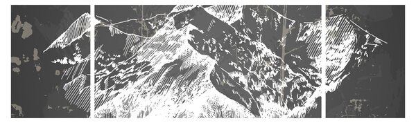 Obraz - Ilustracja gór (170x50 cm)