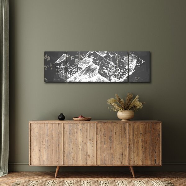 Obraz - Ilustracja gór (170x50 cm)
