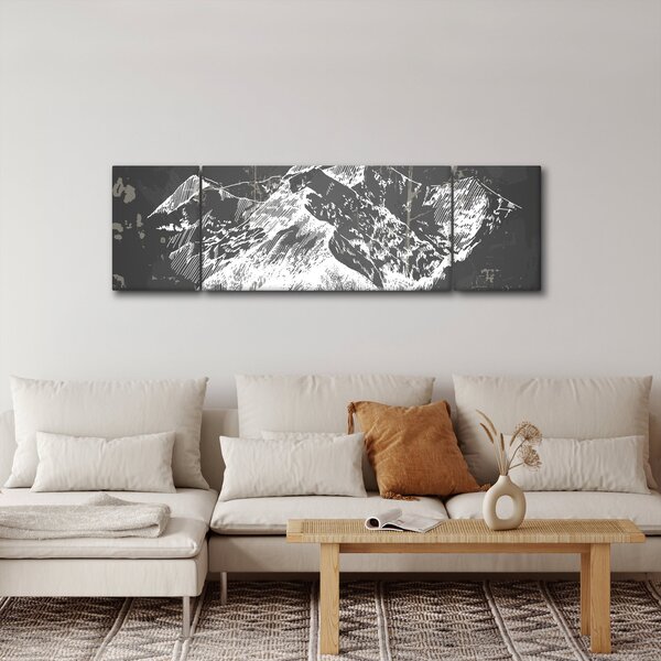 Obraz - Ilustracja gór (170x50 cm)