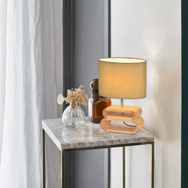 COREP Lampa stołowa Oslo, zielony, salon / jadalnia, drewno, skandynawski