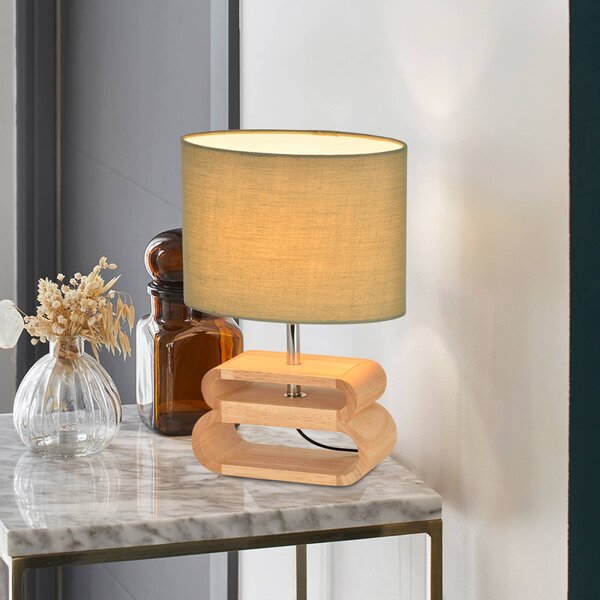 COREP Lampa stołowa Oslo, zielony, salon / jadalnia, drewno, skandynawski