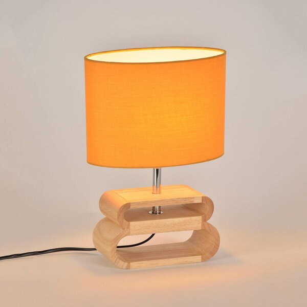 COREP Lampa stołowa Oslo, żółty / pomarańczowy, salon / jadalnia, drewno