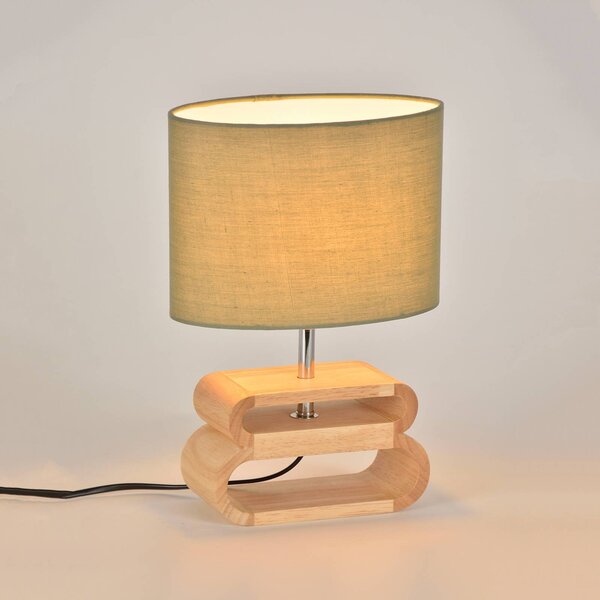 COREP Lampa stołowa Oslo, zielony, salon / jadalnia, drewno, skandynawski
