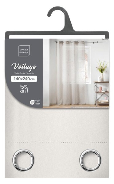 Firanka z woalu w kolorze kości słoniowej 140x240 cm Carlin – douceur d'intérieur