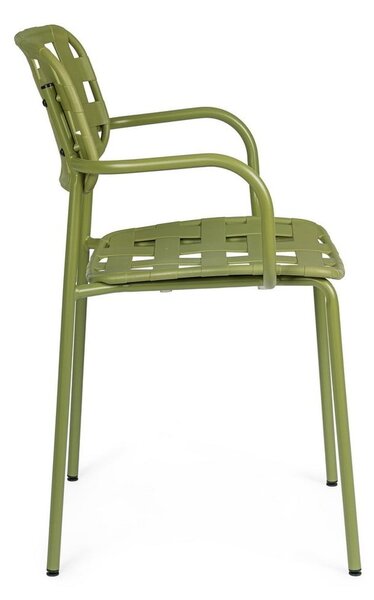 Zielone metalowe krzesła ogrodowe zestaw 4 szt. Clover – Bizzotto
