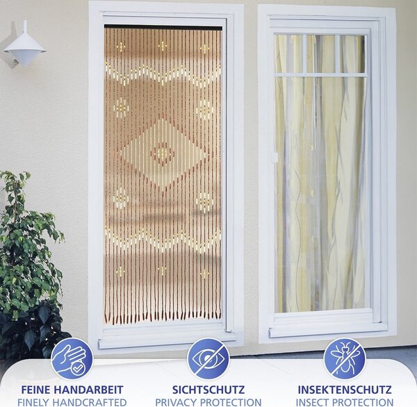 Bambusowa zasłona na drzwi w naturalnym kolorze 90x200 cm Rhombus – Maximex
