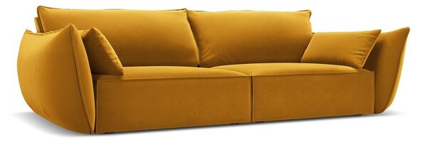 Musztardowa aksamitna sofa 208 cm Vanda – Mazzini Sofas