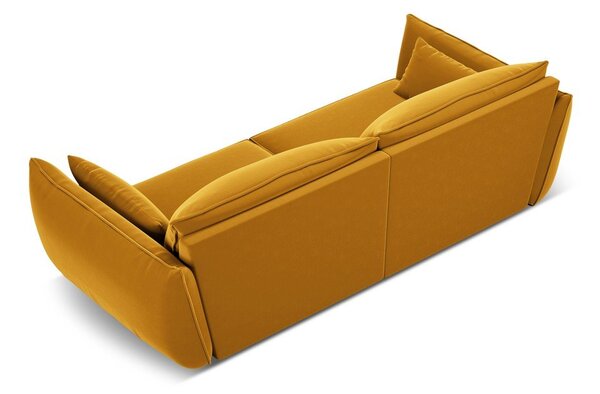 Musztardowa aksamitna sofa 208 cm Vanda – Mazzini Sofas