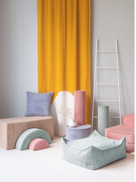 Jasnobrązowy sztruksowy piankowy plac zabaw 3 szt. wysokość 37 cm 75x49 cm Rainbow Montessori – Wigiwama