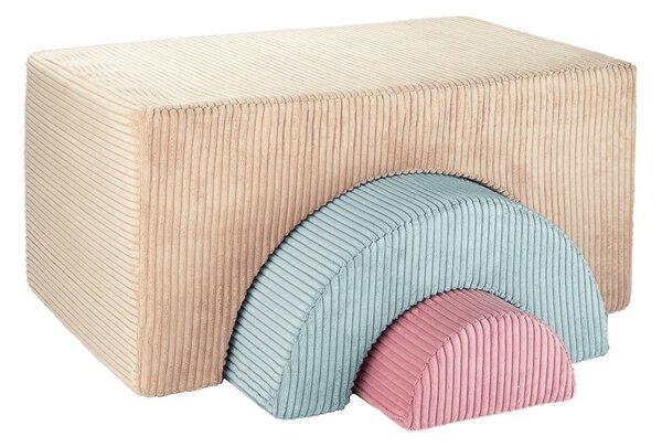 Jasnobrązowy sztruksowy piankowy plac zabaw 3 szt. wysokość 37 cm 75x49 cm Rainbow Montessori – Wigiwama