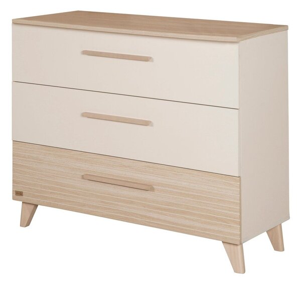 Kremowo-naturalna komoda dziecięca w dekorze dębu z przewijakiem 110x98x75 cm Sidney – Roba