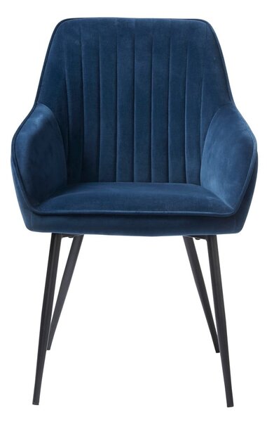 Ciemnoniebieskie tapicerowane fotele jadalniane zestaw z podłokietnikami 2 szt. Nolan Stripe – Unique Furniture