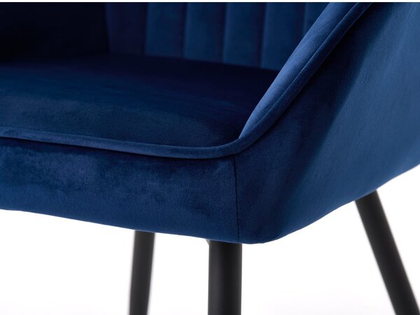 Ciemnoniebieskie tapicerowane fotele jadalniane zestaw z podłokietnikami 2 szt. Nolan Stripe – Unique Furniture