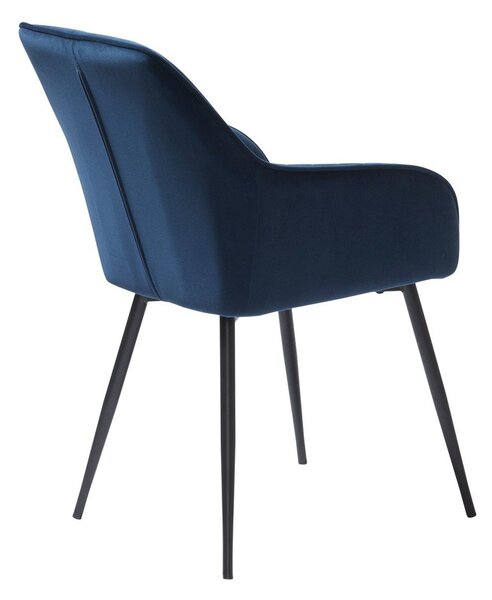Ciemnoniebieskie tapicerowane fotele jadalniane zestaw z podłokietnikami 2 szt. Nolan Stripe – Unique Furniture