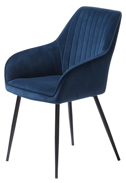 Ciemnoniebieskie tapicerowane fotele jadalniane zestaw z podłokietnikami 2 szt. Nolan Stripe – Unique Furniture