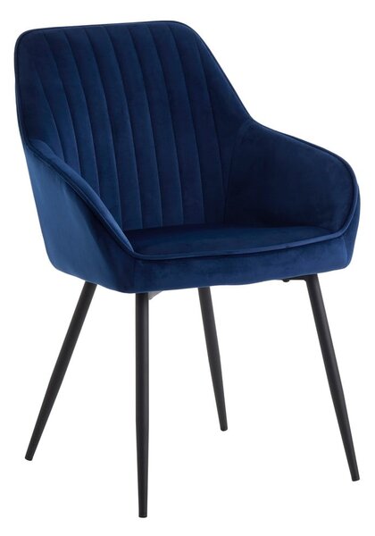 Ciemnoniebieskie tapicerowane fotele jadalniane zestaw z podłokietnikami 2 szt. Nolan Stripe – Unique Furniture