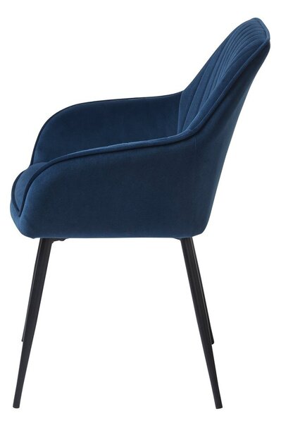 Ciemnoniebieskie tapicerowane fotele jadalniane zestaw z podłokietnikami 2 szt. Nolan Stripe – Unique Furniture