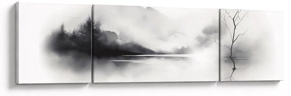 Obraz - Malowany tuszem krajobraz (170x50 cm)